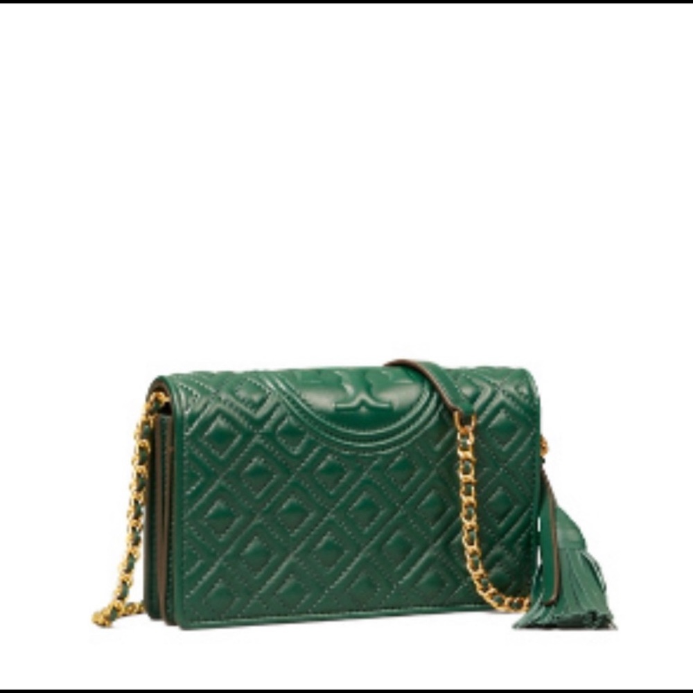 Tory Burch Fleming Norwood Green Wallet Crossbody